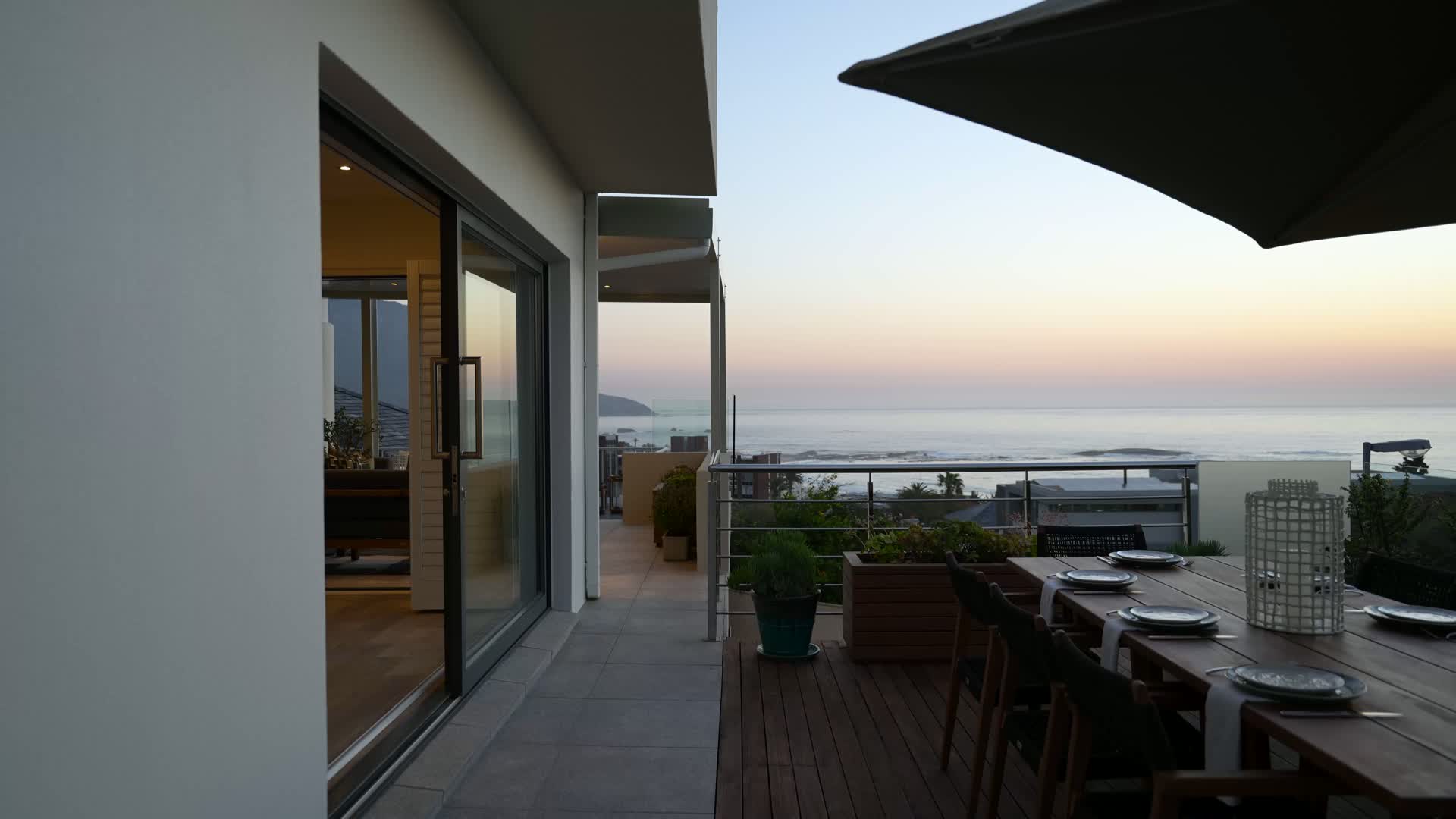 A Cape Mesa terrace overlooking the ocean